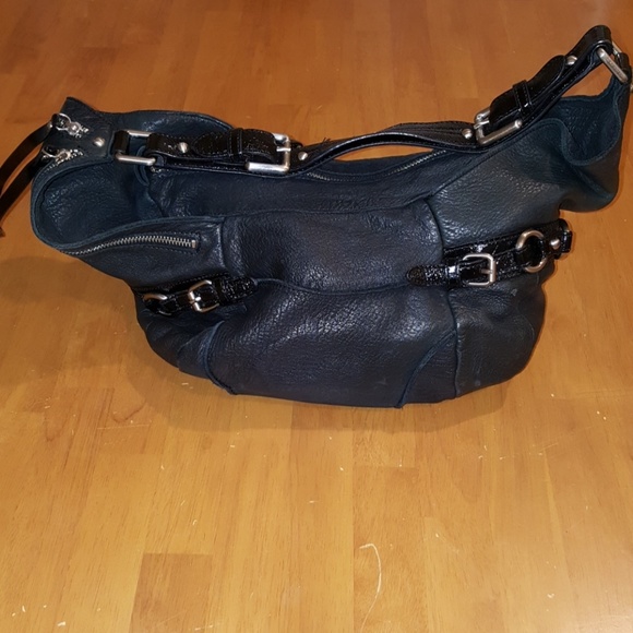 Kenneth Cole New York black leather hobo purse - Picture 2 of 8